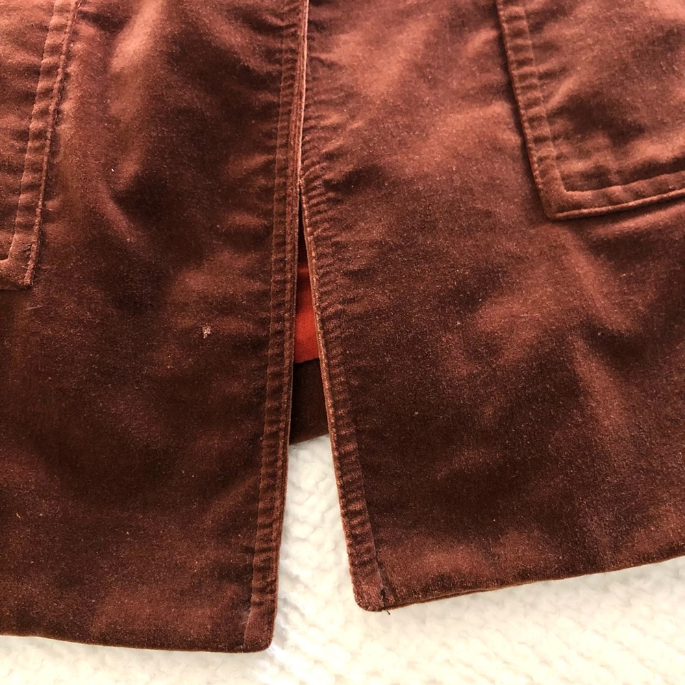 Rust Brown Velvet Sleeveless Button Vest - Picture 10 of 13
